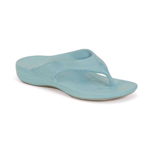 Aetrex Women's Maui Flip Flops - Blue | USA AB528YB
